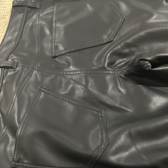 Banana Republic Black Faux Leather Cargo Pants. - Picture 3 of 8